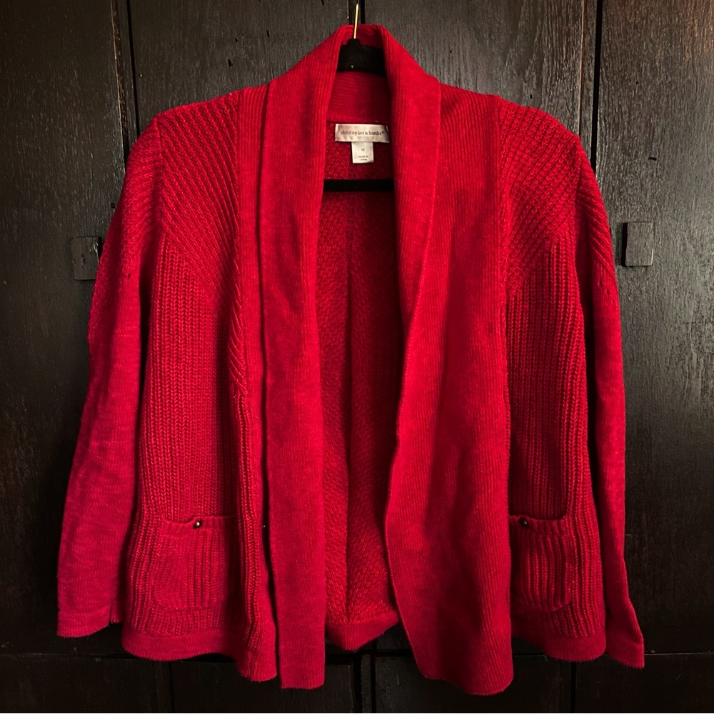 Christopher & Banks Red sweater cardigan - Size M